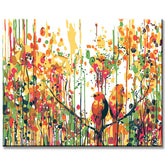 Painting by numbers bird romance